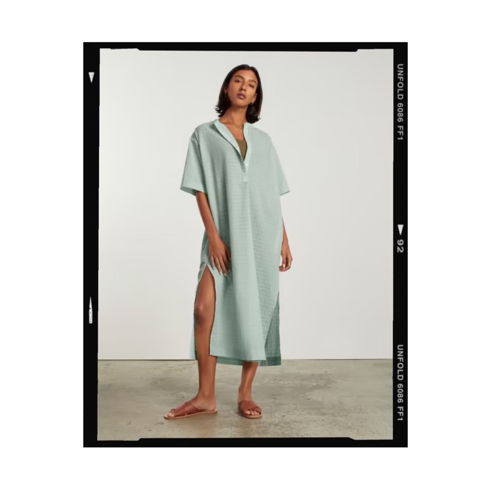 NWT Everlane Caftan Dress in White Sage